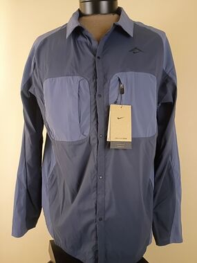 Nike Trail UPF 40+ DRI-FIT ADV UV Running Shirt HJ5079-437 -NWT Men's Large $120
